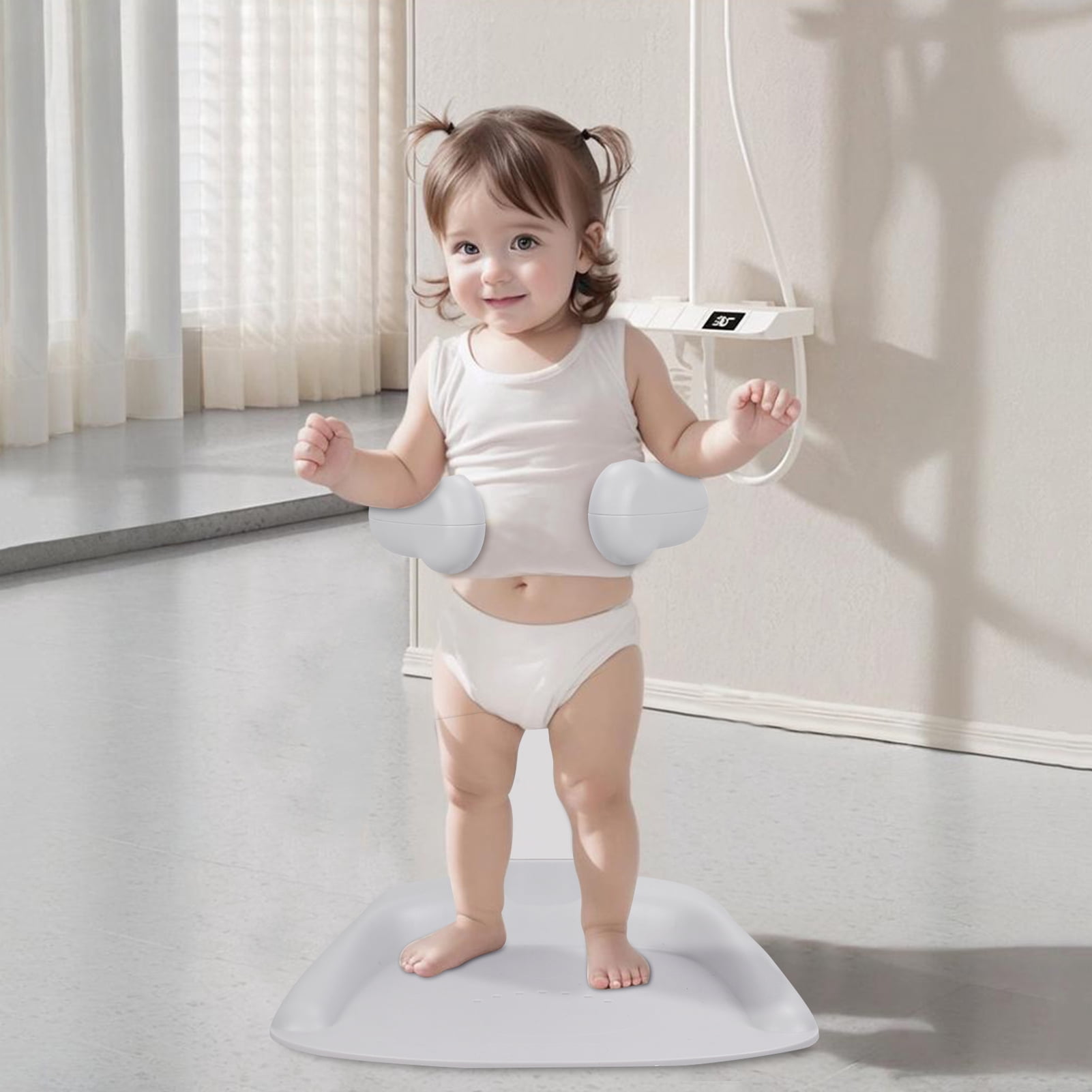 Foldable Baby Shower Stand Adjustable Height Anti Slip Pad 6 to 36 Months Bathing Support