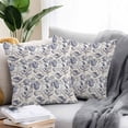 thumbnail image 2 of Waterproof Throw Pillow Covers Set of 2, 20x20 Inch Vintage Coastal Decorative Pillowcases Outdoor Pillow Slip Cushion Covers Set for Couch Tent Blue Grey Starfish Shell Conch, 2 of 7