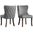 thumbnail image 1 of CLEARANCE! Set of 2 upholstered wing-back dining chair with backstitching nailhead trim and solid wood legs, 1 of 1