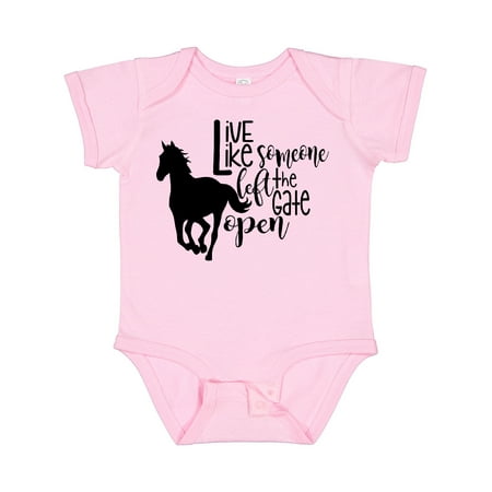 

Inktastic Live Like Someone Left the Gate Open Horse Silhouette Gift Baby Boy or Baby Girl Bodysuit