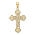 thumbnail image 3 of 14K Yellow Gold Detailed Textured  Beaded Edge Filigree Cross Pendant, 3 of 3