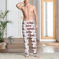 thumbnail image 6 of Lsque Retro Train Print Men's Pajama Pants, Lounge Pant - Comfortable Home Wear,Elastic Waistband, Stylish Design-Small, 6 of 9