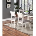 thumbnail image 5 of Modern Unique White And Gray Set of 4 Side Chairs Upholstered Cushion Seat Ladder Back Design Kitchen Dining Room Furniture, 5 of 7