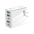 thumbnail image 1 of Cargador de viaje de 3,1 A tipo C PD + 3 puertos USB. Cargador estándar de 65 W de carga rápida para teléfonos móviles. Cabezal de carga, 1 of 5