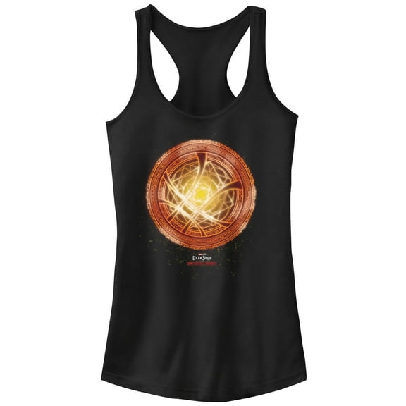 Junior's Marvel Doctor Strange in the Multiverse of Madness Orange Rune Racerback Tank Top Black 2X Large