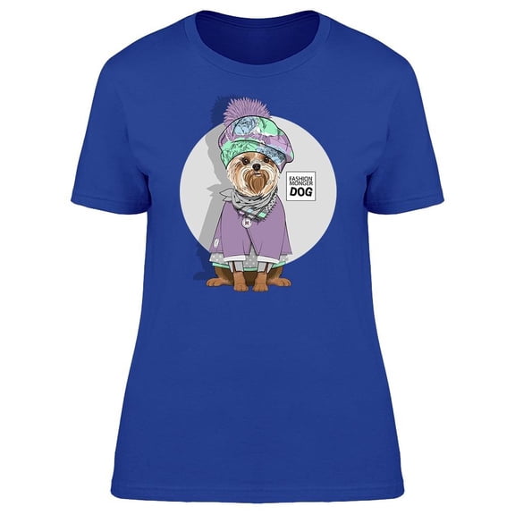 Fashion Dog With Purple Outfit Tee Women's -Image by Shutterstock