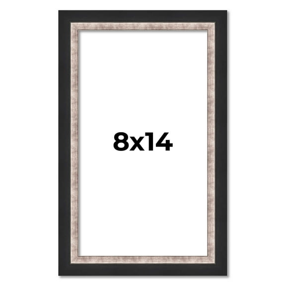 8x14 Frame Silver Real Wood Picture Frame Width 1.25 Inches | Interior Frame Depth 0.75 Inches |