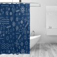 thumbnail image 3 of Polyester Fiber Shower Curtain, Blue Creative School Shower Curtain, Metal Buckled Eye Waterproof Shower Curtain, Can Be Washed-72x72in, 3 of 8