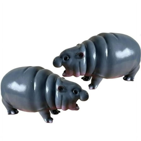 Moo Dengs , Baby Pygmy Hippos Collectible, for Kids, Figurine Small Tabletop Statue, Hippopotamus