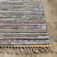 thumbnail image 3 of SAFAVIEH Rag Robynne Striped Cotton Area Rug, Rust/Multi, 3' x 3' Square, 3 of 11