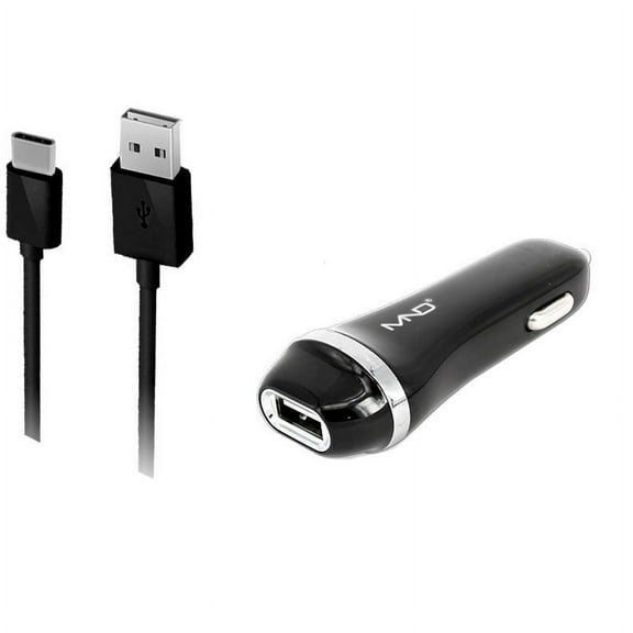2-in-1 Chargers for Samsung Galaxy A53,M02s, A12, M21s,S20 FE 5G,S20,A42,A51 5G, Z Fold2, Note20 Ultra, Note20,Z Flip (Black) - 2.1Ah Car Charger Adapter   USB Charging Cable