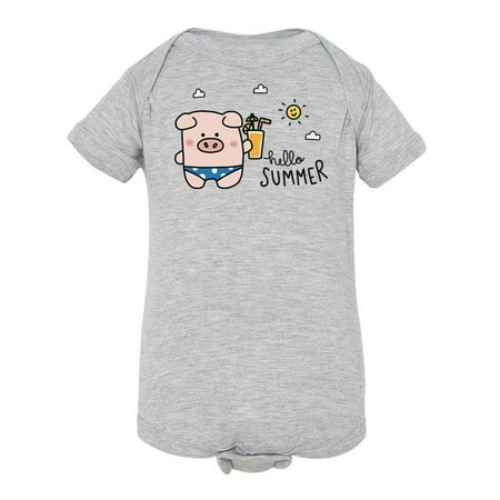 

Hello Summer Cute Pig Bodysuit Infant -Image by Shutterstock 12 Months