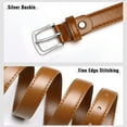thumbnail image 5 of Timarkment 2pcs Women Leather Belts Skinny Solid Color Pin Buckle Black & Brown Belts for Womens, 5 of 9