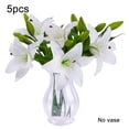 thumbnail image 3 of Flor artificial boda simulación nupcial decoración floral oficina en casa PVC flor falsa, blanco 5 Piezas Advancent HA000016-01B, 3 of 6