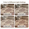 thumbnail image 7 of ODIKA 8'x10' Washable Area Rug Durable, Non-Slip Vintage Boho Grey Faded Ivory Dusty Interlocking Motifs Throw for Living Room, Under Sectional, Family, 7 of 7