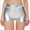 Silver, variant on Womens Metallic Booty Shorts High Waisted Shiny Rave Bottoms for Dance Festival Costumes (Gold,L)