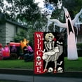 thumbnail image 6 of Welcome Halloween Gothic Skeleton Decorative Garden Flag, Spooky Skull Bat Spider Web Red Black Yard Outside Home Decorations, Holiday Outdoor Small Decor Double Sided 12 x 18, 6 of 6