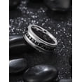 thumbnail image 5 of King Will 316L Stainless Steel Wedding Band for Men Women-7mm Width Silver Plated Wedding Ring With Black Cubic Zircon Inlay Comfort Fit and Durable Size 8, 5 of 7