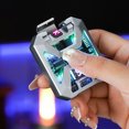 thumbnail image 5 of Vxdvou Three Lights Electronic Rechargeable Lighter, Windproof USB Type-C Lighter with LED Display, Double Flame for Outdoor BBQ, Camping, Hiking, Kitchen Gadgets, Silver/Black, 5 of 8