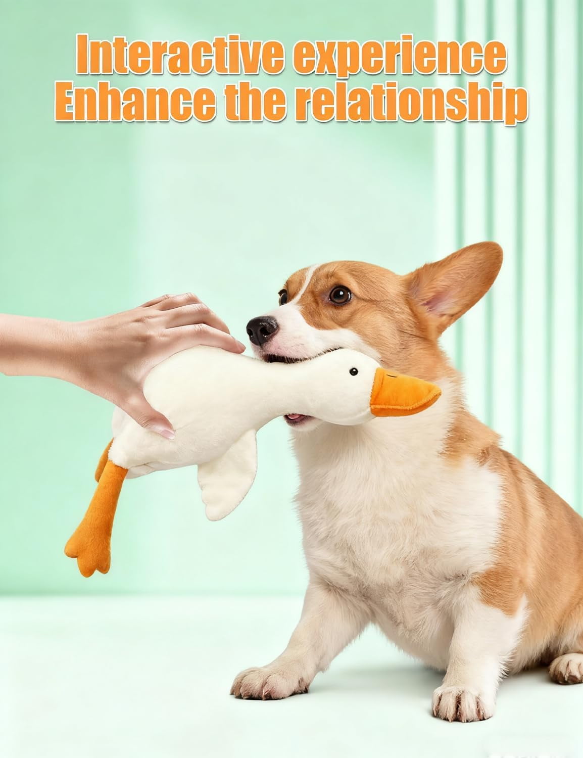 Plush Duck Dog Toy for Dogs, Soft Comfort & Interactive Indoor Toy, Multi-Size 19.6”–62.9” for Small to Large Breeds