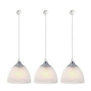 FSLiving 3-Lights H-Type Track Light,Dimmable Track Mount Pendant Lighting Fixtures w/ Frosted White Finish Glass Shade - Customizable