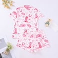 thumbnail image 5 of DHFJKG Womens Pajama Sets Funny Graphic Sleepwear Short Sleeve Turndown Collar Shirts And Shorts Set Cute Nightwear Two Piece Leisure Home Clothes, 5 of 9