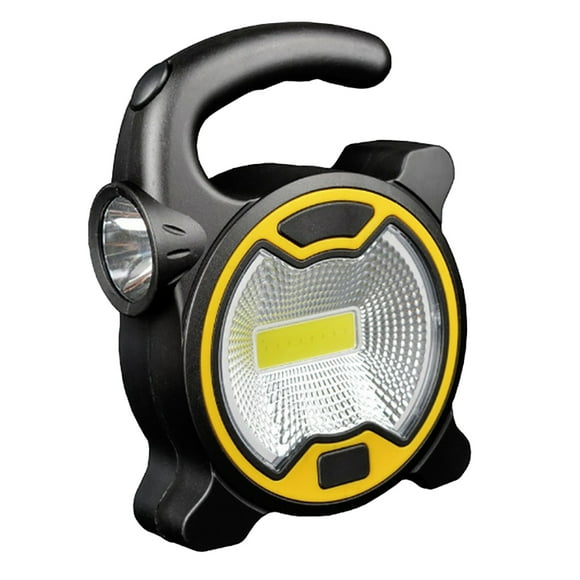 Trayknick Outdoor Camping Hiking Portable COB LED Flashlight Emergency Lamp Spotlight Yellow