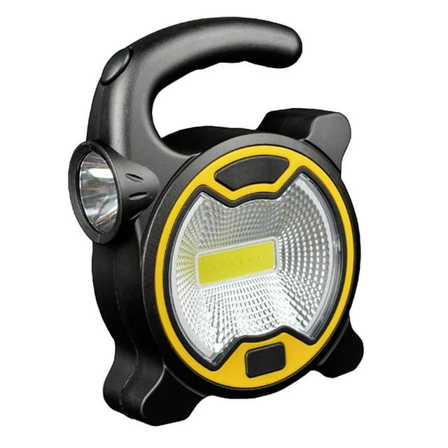 Trayknick Lampe de Poche LED COB Portable pour Camping et Randonnée en Plein Air, Lampe d'Urgence, Projecteur Jaune