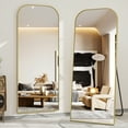 thumbnail image 2 of Gleamira 64"x 21" Arched Rectangle Full Length Mirror Aluminum Alloy Framed Floor Mirror,Gold, 2 of 5