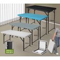 thumbnail image 4 of Muebles de exterior portátiles, mesa plegable de plástico Rectangular blanca de 6 pies para banquetes, Catering, barbacoa, Camping, Picnic, 4 of 4