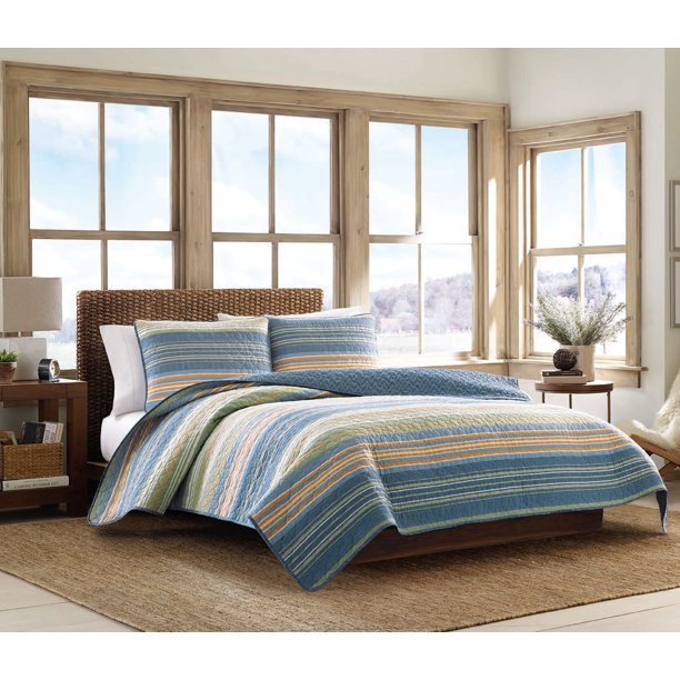 Eddie Bauer Yakima Valley Stripe Persimmon Quilt Set, King Walmart