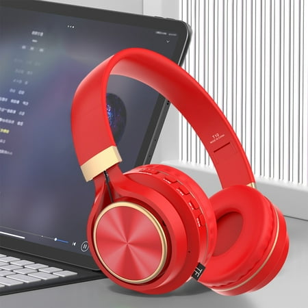 Bluetooth Headphones Headset Plug In Cable Bluetooth Heavy Bass Intelligent Noise Reduction HIFI Speaker Super Long Life Inductive 0 Delay Wireless Headphones