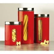 Bistro Collection 3-pc Oval Canister Set, Red