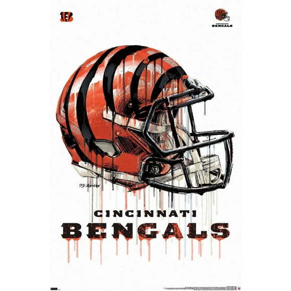 NFL Cincinnati Bengals - Drip Helmet 20 Wall Poster, 22.375" x 34"