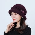 thumbnail image 6 of LinYooLi Of Solid Color Soft Edge Warm And Plush Knitted Wool For Middle-Aged And Elderly Women, Outdoor Travel Fashion, Mom Basin Hats, 6 of 6