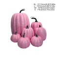 thumbnail image 3 of PEIBang Halloween Decorative Pumpkin Set - 7pc Realistic Foam Pumpkins in Hot Pink,11.81x9.84x5.91in,Perfect for Party Decor,Spooky Season Display Props, 3 of 6