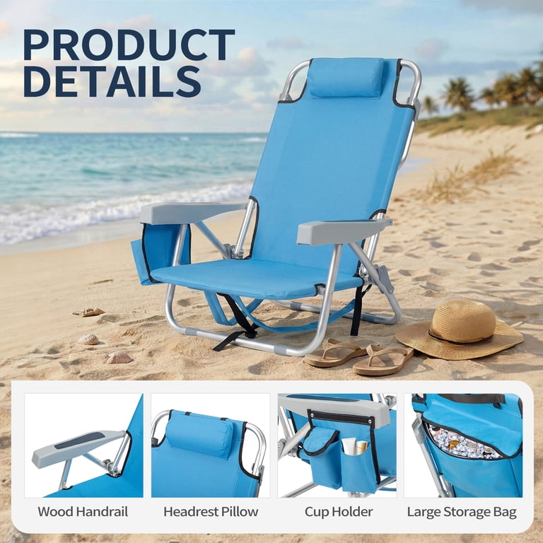 Ktaxon Light-Weight Foldable Beach Chair, 5-Position Adjustable