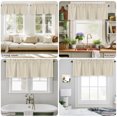 thumbnail image 4 of 2 Pack Valances for Windows 42 x 12 Inch, Modern Minimalist Art Decorative Kitchen Curtain Valance, Rustic Farmhouse Polka Dots Beige Rod Pocket Short Curtains Window Treatment for Bathroom/Cafe, 4 of 4