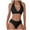 Black, variant on ZQGJB Women's Textured Bikini Sets Two Piece Bathing Suit Deep V Neck Ribbed Crisscross Wide Straps Tummy Control Mid Rise Cheeky Bottom(Pink,S)