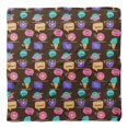 thumbnail image 4 of Bimba Brown Donut & Text Printed Pure Silk Scarf Neck Wrap Summer Hair Bandanas For Women 40 x 40 Inches, 4 of 6