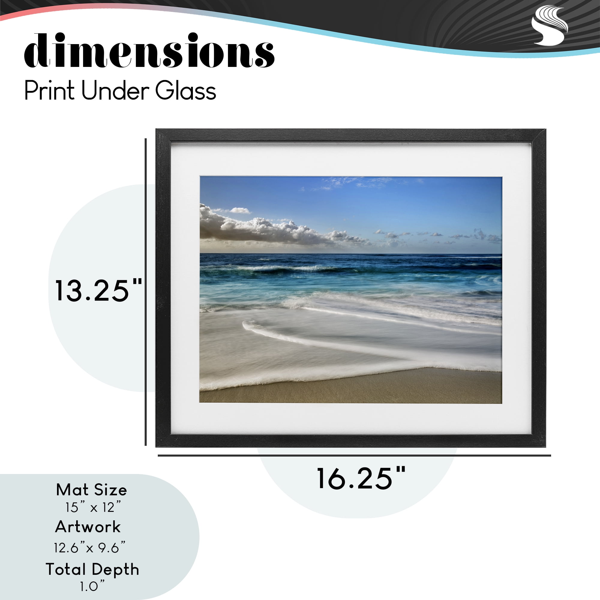 Stupell Industries Morning Foam on Shore Black Framed Print Under Glass, design by Superstock