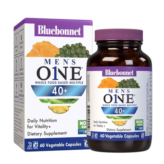 Bluebonnet Mens' ONE 40  Whole Food-Based Multiple, Men Multivitamin for Men 40 , 60 Days