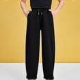 thumbnail image 6 of CPNG Boys Daily Fleece Lined Sweatpants Teen Boys Loose Wide Leg Sweat Pants Elastic High Waist Baggy Casual Joggers(Black,12-13 Years), 6 of 7