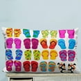 thumbnail image 1 of ABPHQTO Chanclas de playa coloridas Funda de almohada con estampado Funda de almohada Protector de almohada Dos lados 50x75 cm, 1 of 2