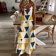 thumbnail image 4 of Abstract Gold Navy Triangle Pattern Sleeveless Dress Dresses Women Summer Women's Summer Clothing, 4 of 9