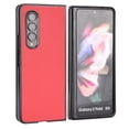 thumbnail image 4 of Plain Case for Samsung Galaxy Z Fold 4, Premium Lychee Patterned PU Leather + Hard PC Shell Ultra Thin Slim Durable Protective Phone Cover for Samsung Galaxy Z Fold 4,Red, 4 of 5