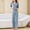 Blue, variant on Sentmoon 2 PCS Ladies Pajamas Sleep Wear Set for Women Short Sleeve Relaxed Breathable Solid Color Nightgown Summer Casual for Cozy Nights in Khaki L