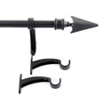 thumbnail image 3 of Deco Essential 36 to 66 Inches Adjustable Curtain Rod for Windows with Flat Arrow Finials & Bracket Set (3/4'' Diameter,Black), 3 of 5