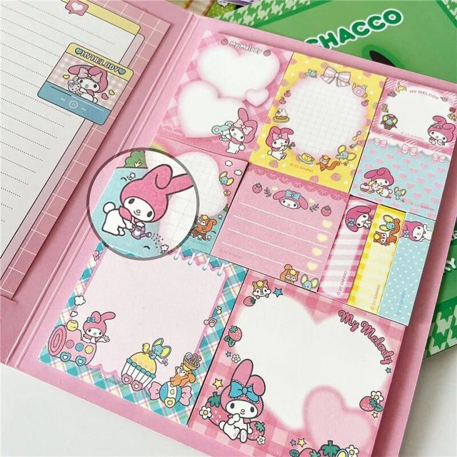Libro de notas Kawaii Sanrio Hello Kitty Mymelody Kuromi Cinnamoroll, Bloc de notas de pasta bonita, papelería de oficina para estudiantes