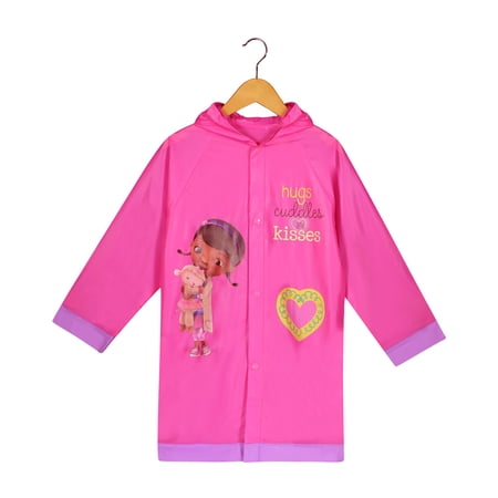Disney Doc McStuffins Girls Pink Rain Slicker Raincoat - Age 4-5